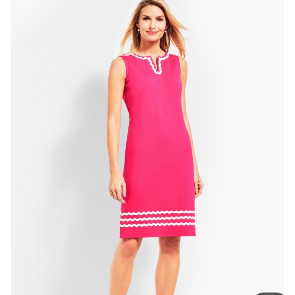 Talbots Dress RICKRACK-TRIM PONTE SHIFT Dress size 6